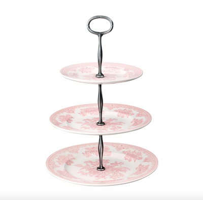 Burleigh Pink Asiatic Pheasants 3 Tier Cake Stand