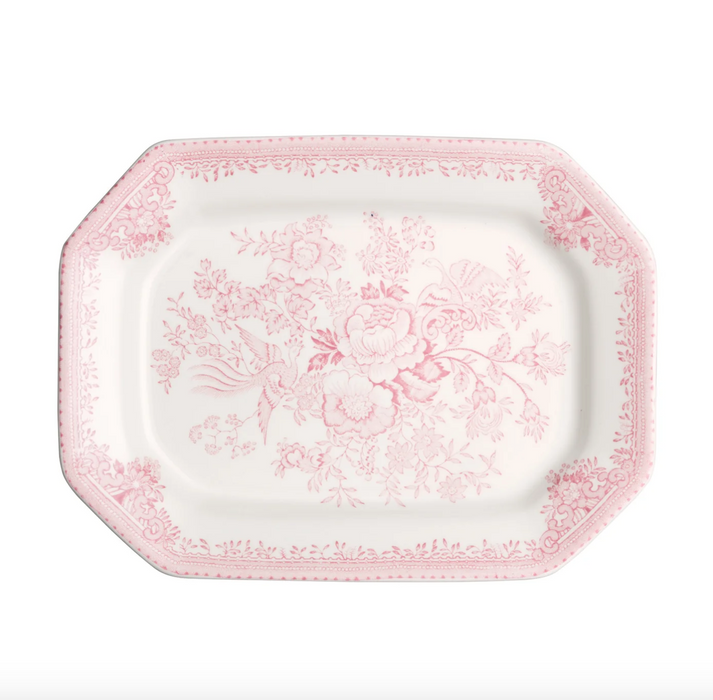 Pink Asiatic Pheasants Rectangular Platter 25cm / 10