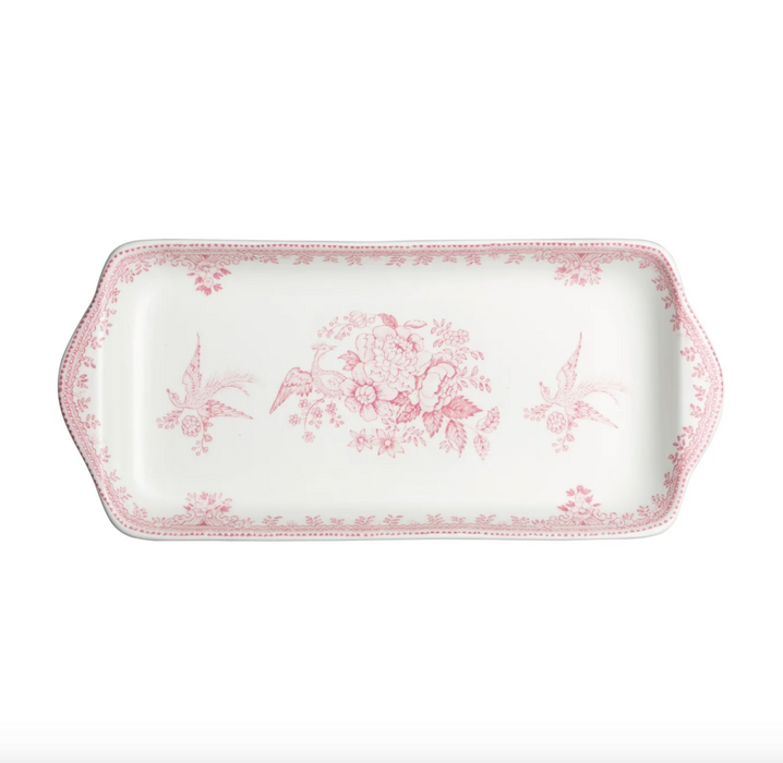 Pink Asiatic Pheasants Rectangular Tray 28cm/11