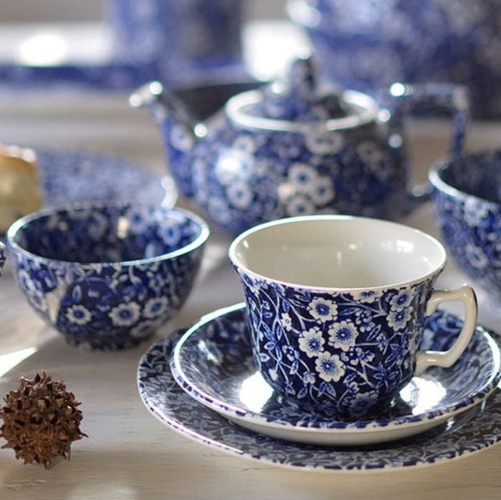 Blue Calico Teacup 3 - Piece Gift Set