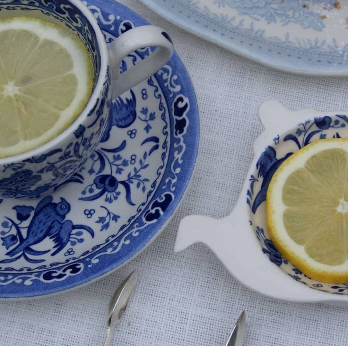 Blue Regal Peacock Mini Teapot Tray