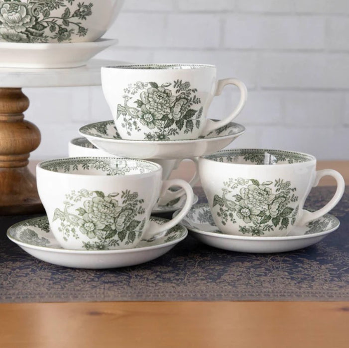 Green Asiatic Pheasants Breakfast Saucer