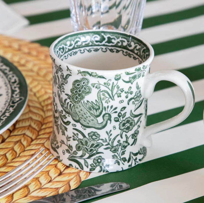 Green Regal Peacock Footed Mug