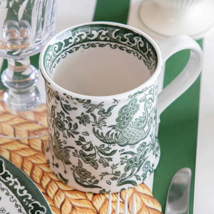 Green Regal Peacock Footed Mug