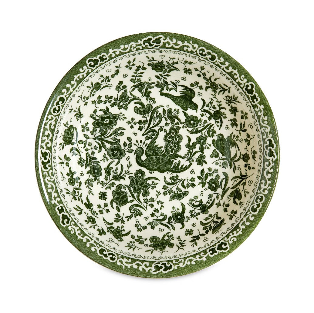 Burleigh Green Regal Peacock Pudding/Soup Bowl 20cm/8"