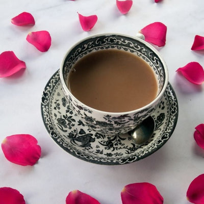 Burleigh Black Regal Peacock Tea Saucer