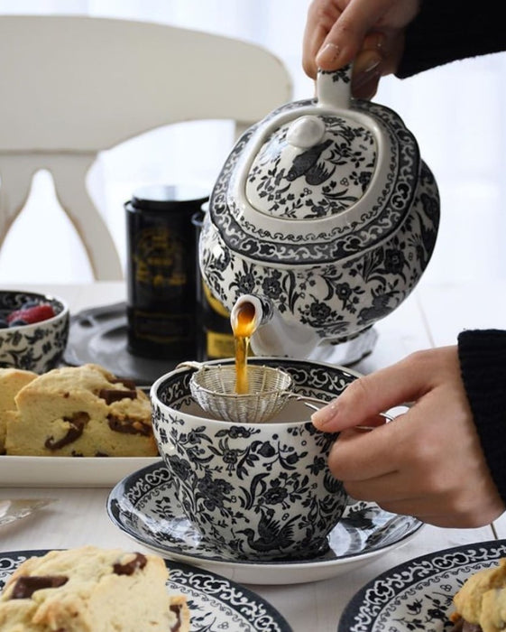 Black Regal Peacock Breakfast Saucer