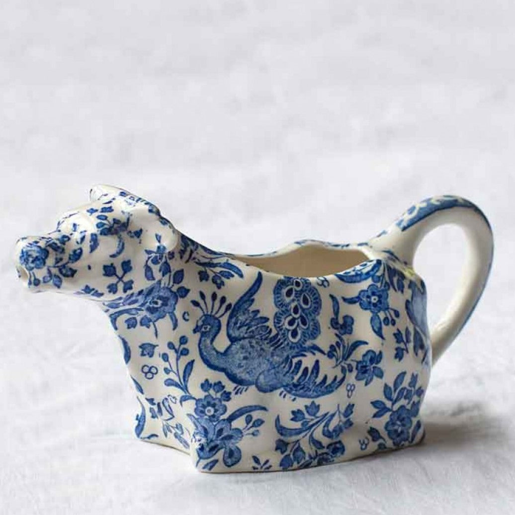 Burleigh Blue Regal Peacock Cow Creamer Boxed 150ml