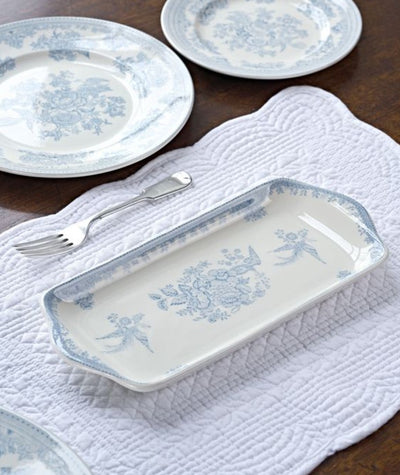 Burleigh Blue Asiatic Pheasants Rectangular Tray 28cm/11