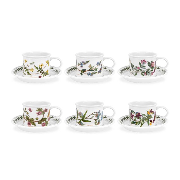 Botanic Garden Set of 6 Teacups & Saucers
