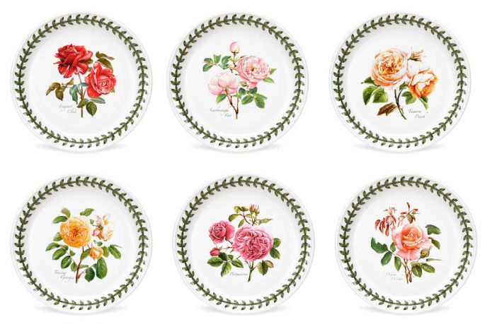 Botanic Roses Set of 6 Bread Plates