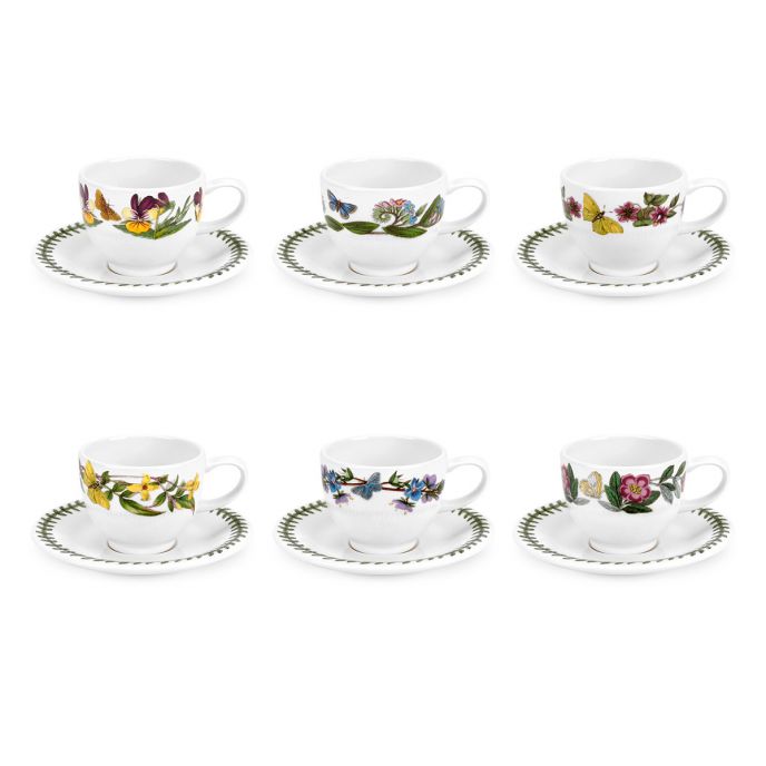 Botanic Garden 6 Espresso Cups & Saucers