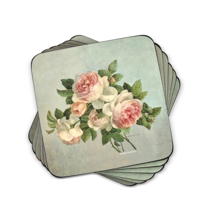 Antique Rose Set of 6 Coasters