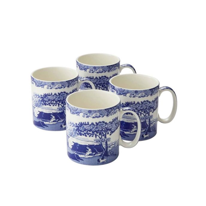 Blue Italian Set of 4 Small Mugs