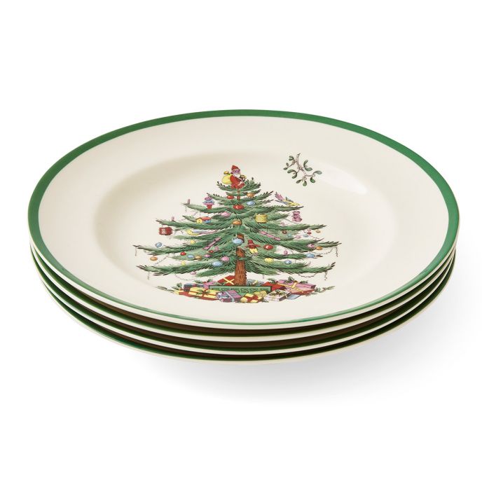 Christmas Tree Set of 4 Dinner Plates