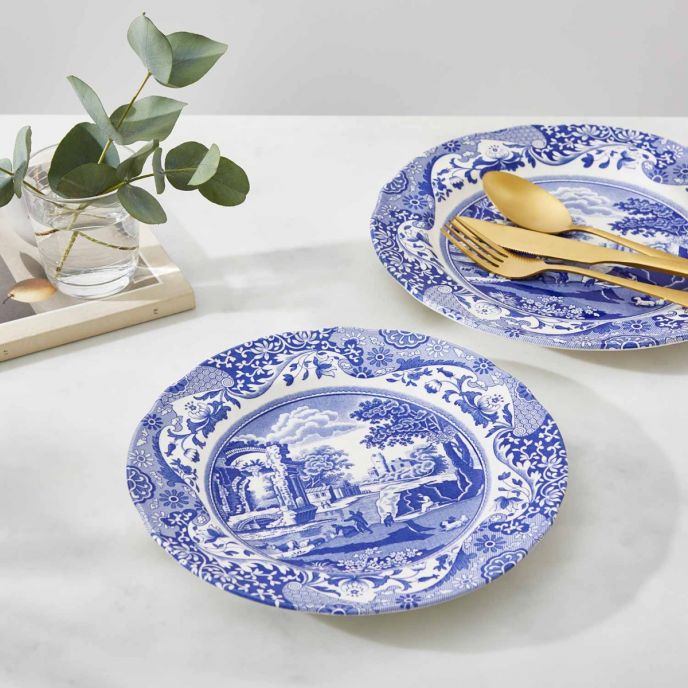 Blue Italian Set of 4 Small Dinner Plates