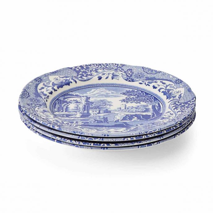 Blue Italian Set of 4 Small Dinner Plates