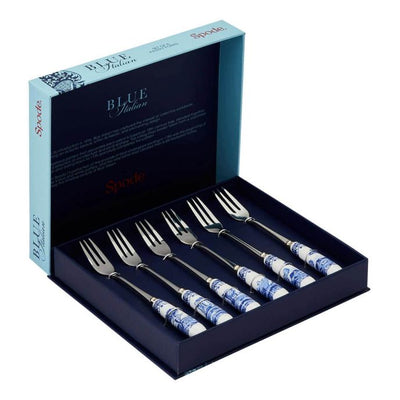 Spode Blue Italian Set of 6 Pastry Forks