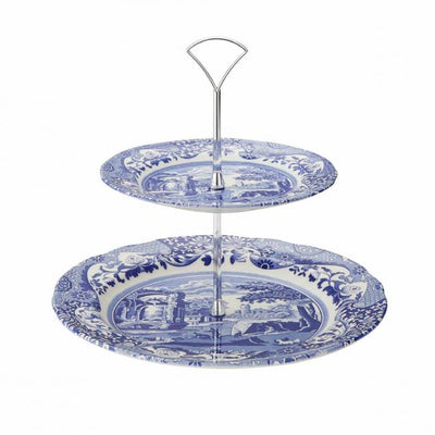 Spode Blue Italian 2-Tier Cake Stand