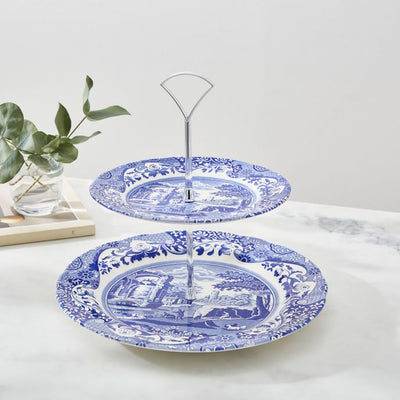 Spode Blue Italian 2-Tier Cake Stand