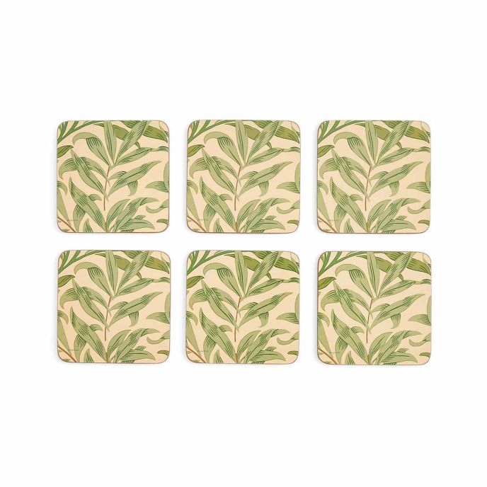 Morris & Co. Willow Bough 6 Coasters, Green