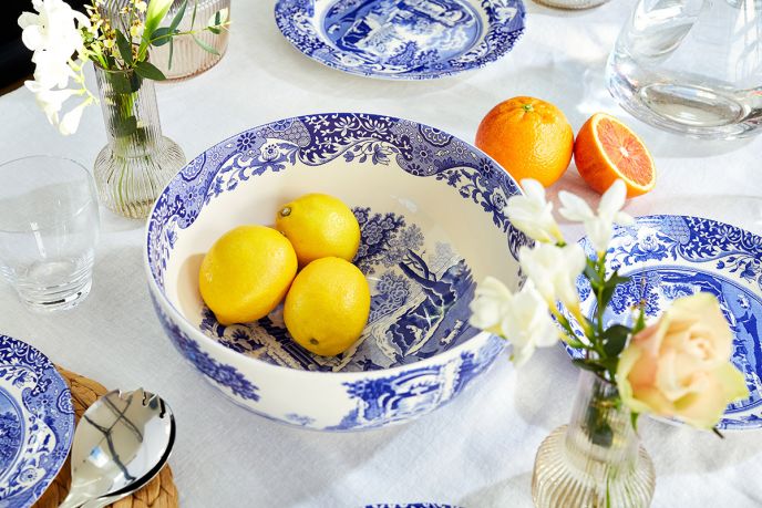 Blue Italian Round Bowl