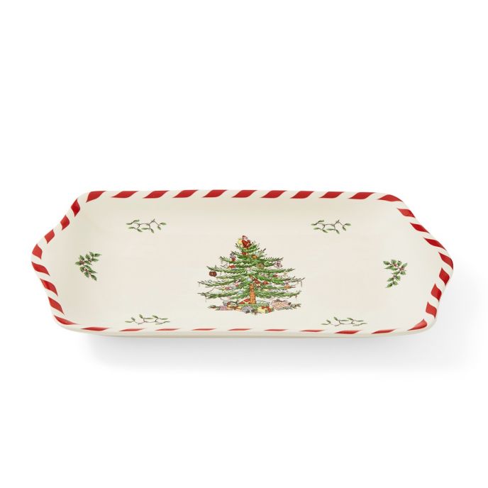 Spode Christmas Tree Peppermint Dessert Tray