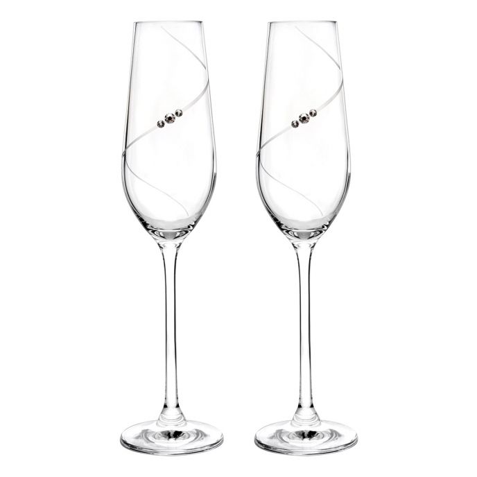 Auris Set of 2 Crystal Champagne Flutes