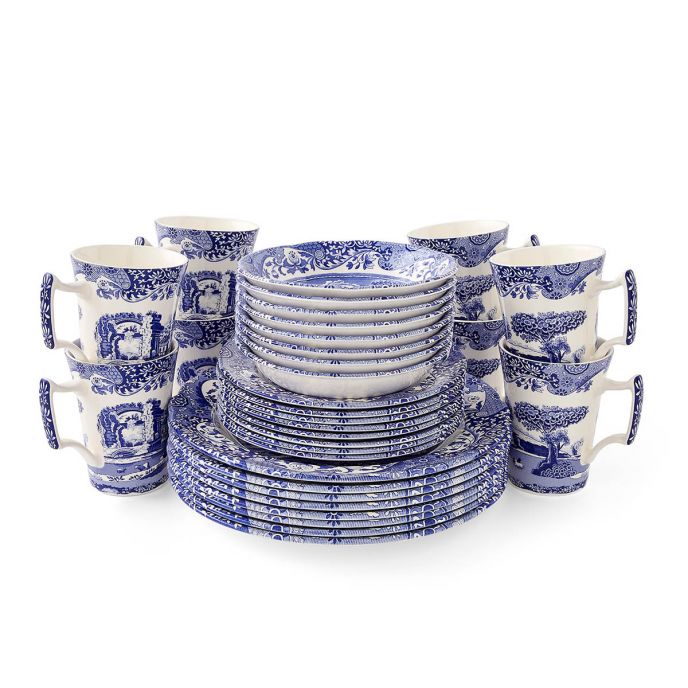 Blue Italian 32 Piece Dinner Set