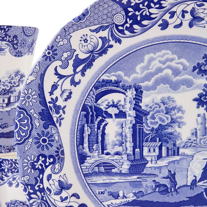 Blue Italian 32 Piece Dinner Set