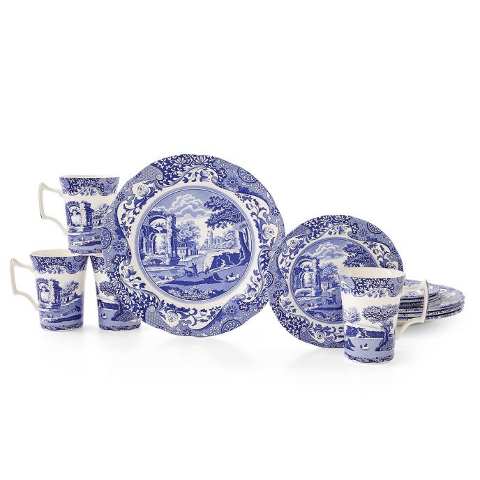 Spode Blue Italian 12 Piece Dinner Set