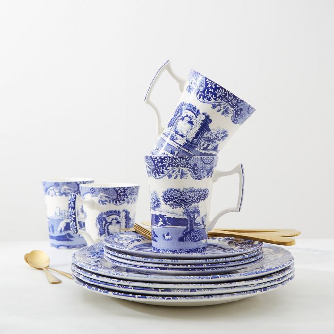 Spode Blue Italian 12 Piece Dinner Set