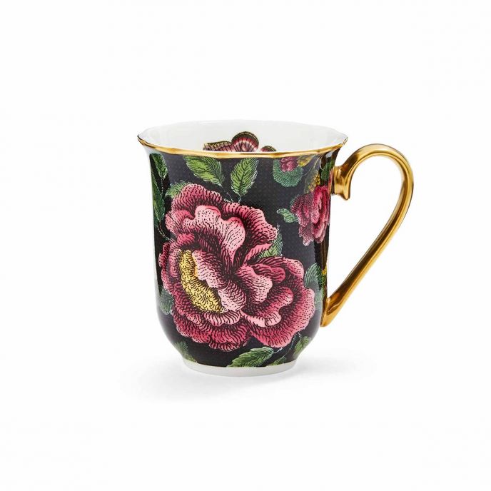 Creatures of Curiosity Black Floral Mug