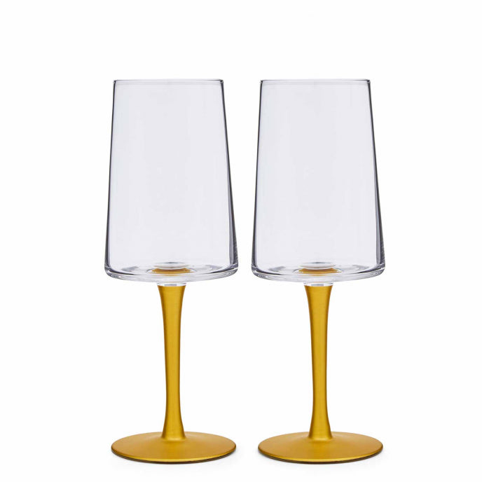 Creatures of Curiosity Gold Stem Wine Glasses