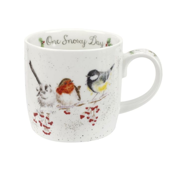 Royal Worcester Wrendale Designs One Snowy Day Birds Fine Bone China Cốc