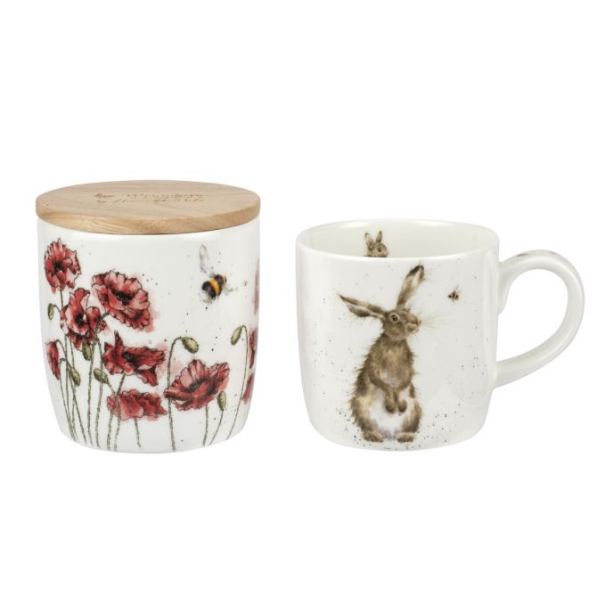 ĐỘC QUYỀN của Wrendale Designs Hare &amp; the Bee Mug và Bộ nến